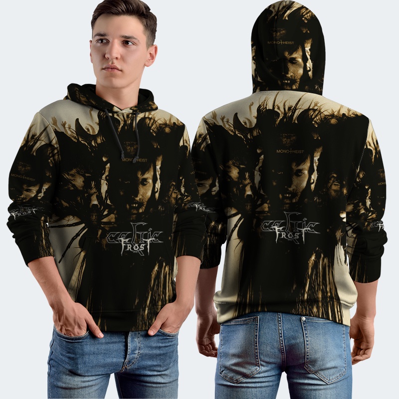 Jaket Hoodie Fullprint Celtic Frost Band Bahan Polyester Jersey