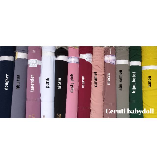 50cm Kain Ceruty Babydoll Grade A lebar 150cm Ceruti Babydol Gramasi 110gr