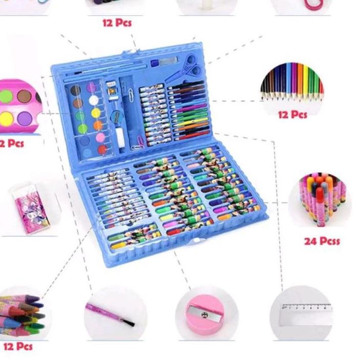 

Best! stationery set pensil crayon cat air perlengkapan sekolah menggambar anak isi 86 pensil warna !!