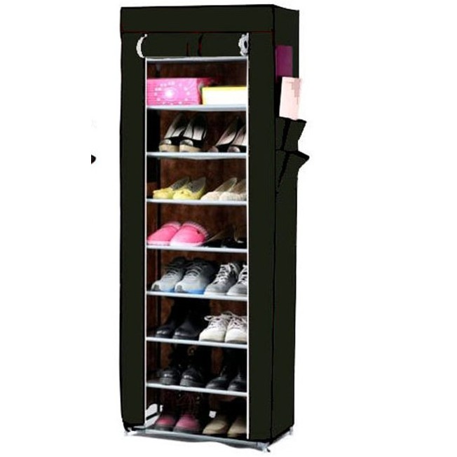 Rak Sepatu 10 Tingkat 9 Ruang Cover Polos Shoes Rack 10 Layer 10th Shopee Indonesia