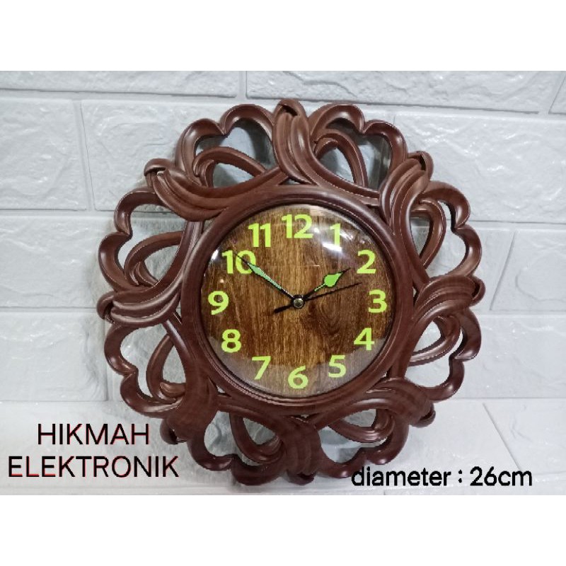 jam dinding PM3039DK/jam dinding unik nyala/jam dinding kayu