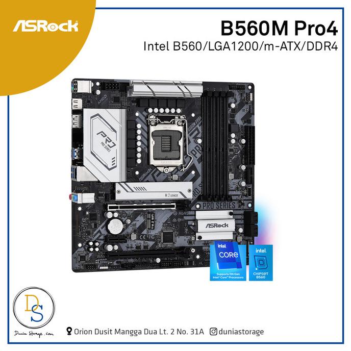 Asrock B560M Pro4 Intel B560 Lga 1200 Micro Atx Motherboard