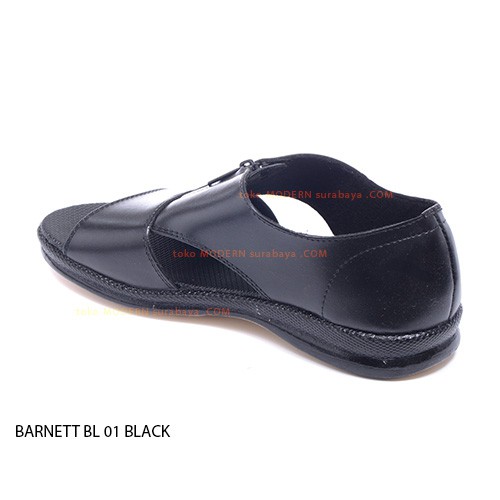 BARNETT BL 01 BLACK sepatu casual sopan pria slip on