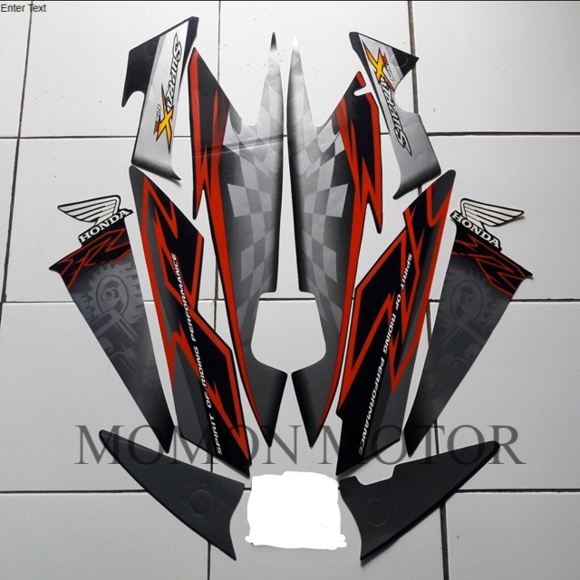 Sticker striping honda supra x 125 full hitam 2008