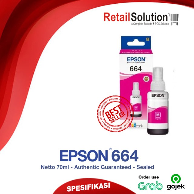 Tinta Epson 664 Original Magenta - Tinta Printer Epson L120 L310 L360