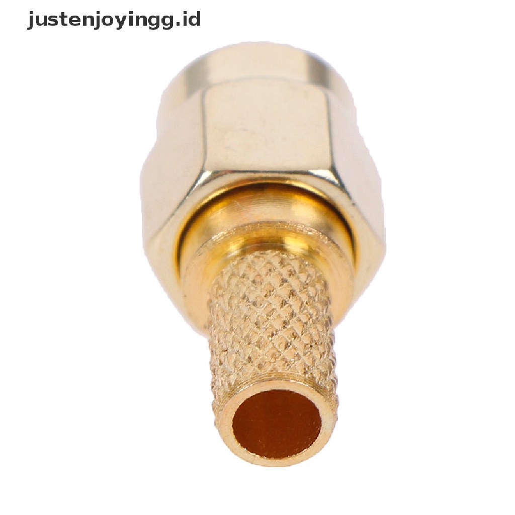 // justenjoyingg.id // 5pcs sma male plug rf coaxial connector crimp for rg58 rg142 rg400 lmr195 ~