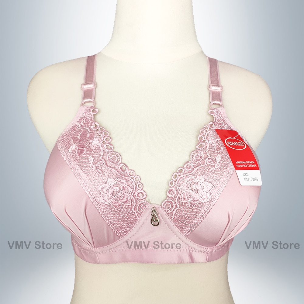 Jual Bh Wanita Tanpa Kawat Misslily Bra Cup B Besar Bordir Flower