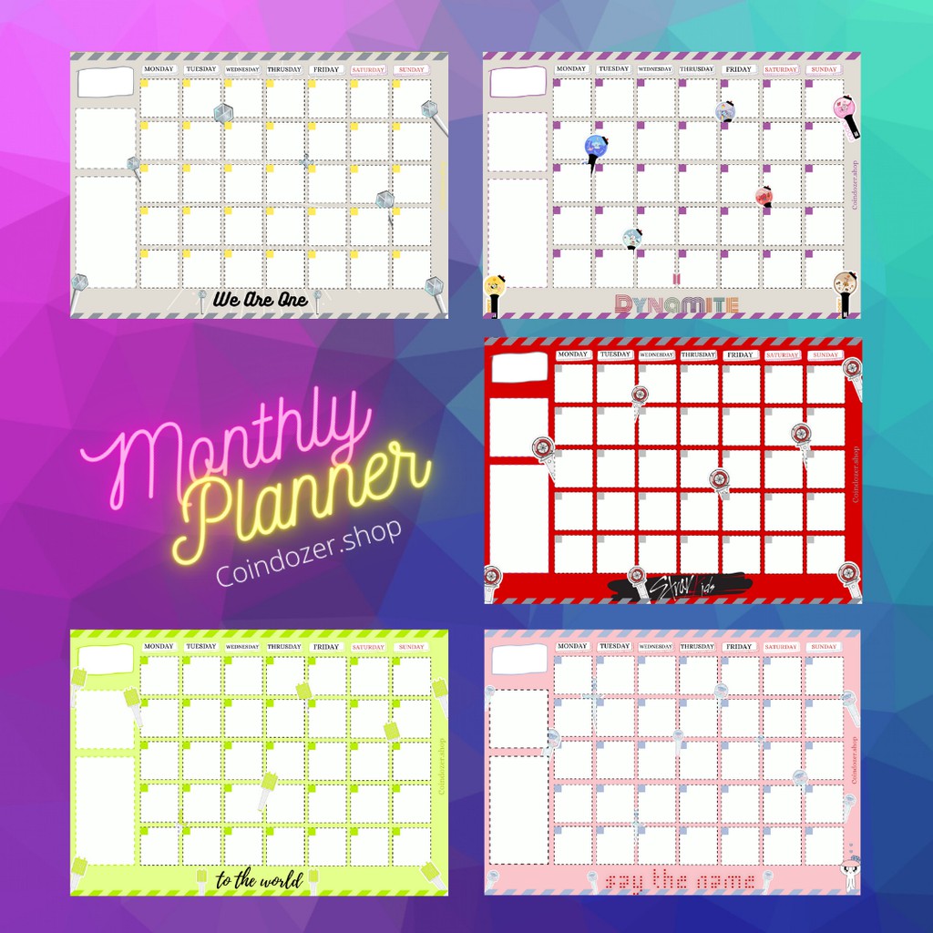 

Monthly Planner KPOP Idol Grup Ukuran A3