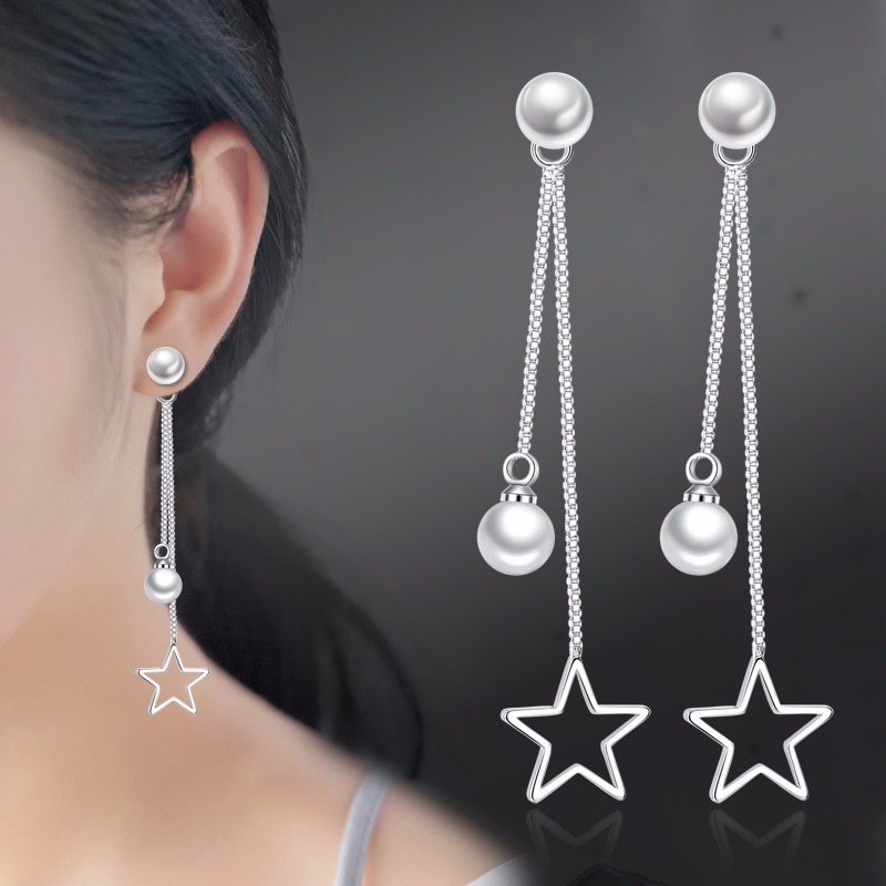 Anting Perak 925 Wanita Bintang Mutiara Perhiasan Fashion