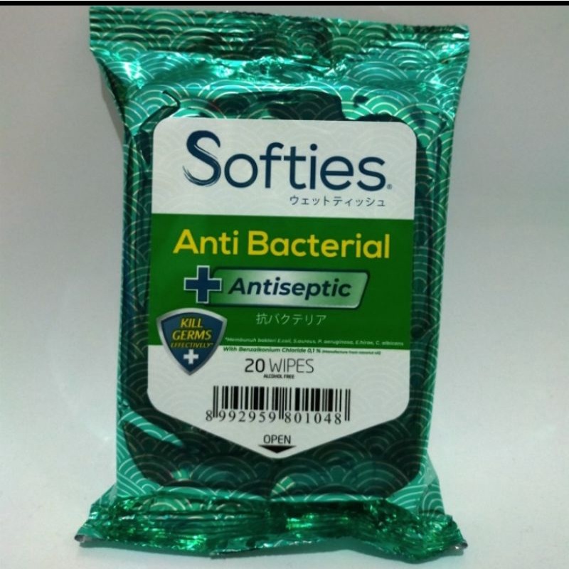 SOFTIES WET TISSUE ANTIBACTERIAL
