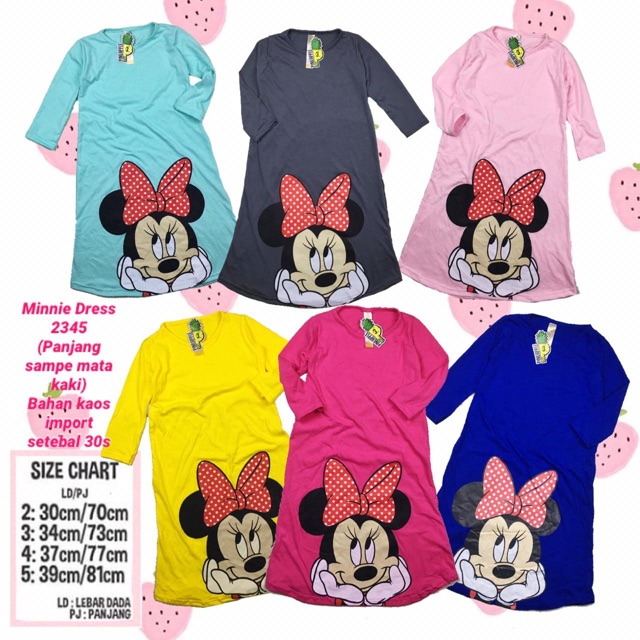 Gamis pineapple kids PNP gamis kaos minnie mouse