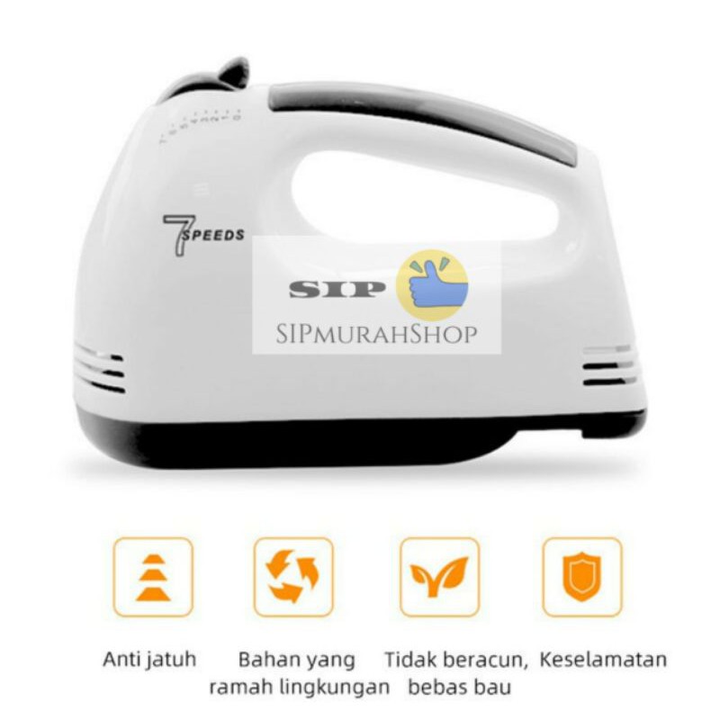 Pengocok Telur Pengaduk Stainless 7 Kecepatan Kocokan Adonan Telur Elektrik Serbaguna / HAND MIXER ADVANCE 7 SPEED / KOCOKAN ADONAN OTOMATIS ELEKTRIK / SUPER HAND MIXER ADONAN DAPUR ELEKTRIK MULTIFUNGSI Pengaduk Adonan 7 Level Pengocok Telur Elektrik