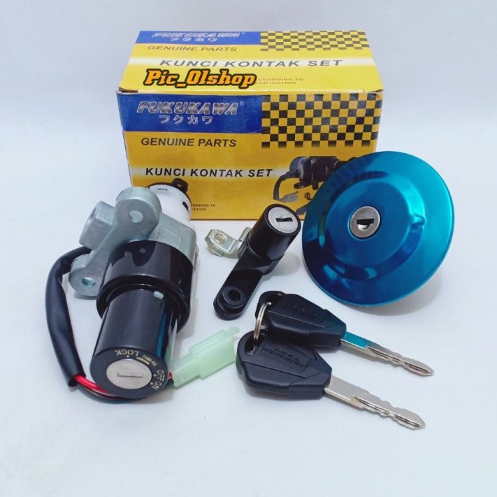 Kunci Kontak Set Yamaha VIXION OLD/ LAMA 3C1 Plus Kunci Jok & Tutup Tangki Lock Set  ORI FUKUKAWA