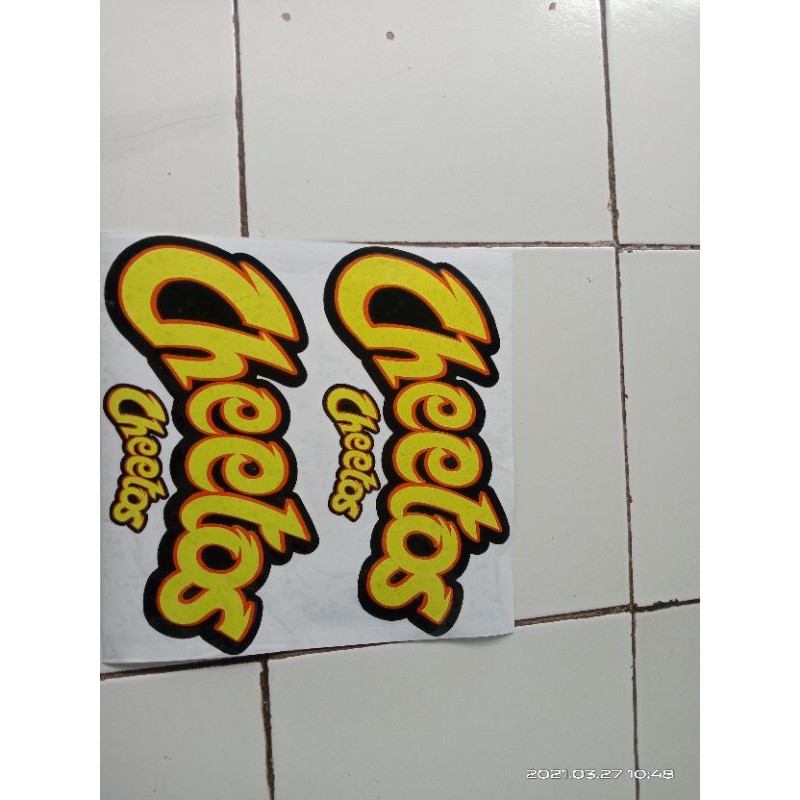 

sticker cutting cheetos