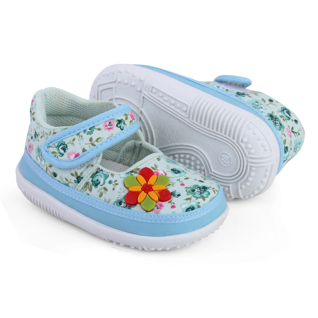 sepatu anak perempuan bahan kain motif bunga bunyi cit cit C10 TOSCA