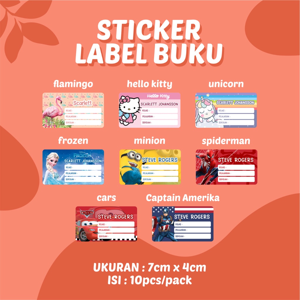 

Label Buku Pelajaran / Sticker Buku Pelajaran Lucu