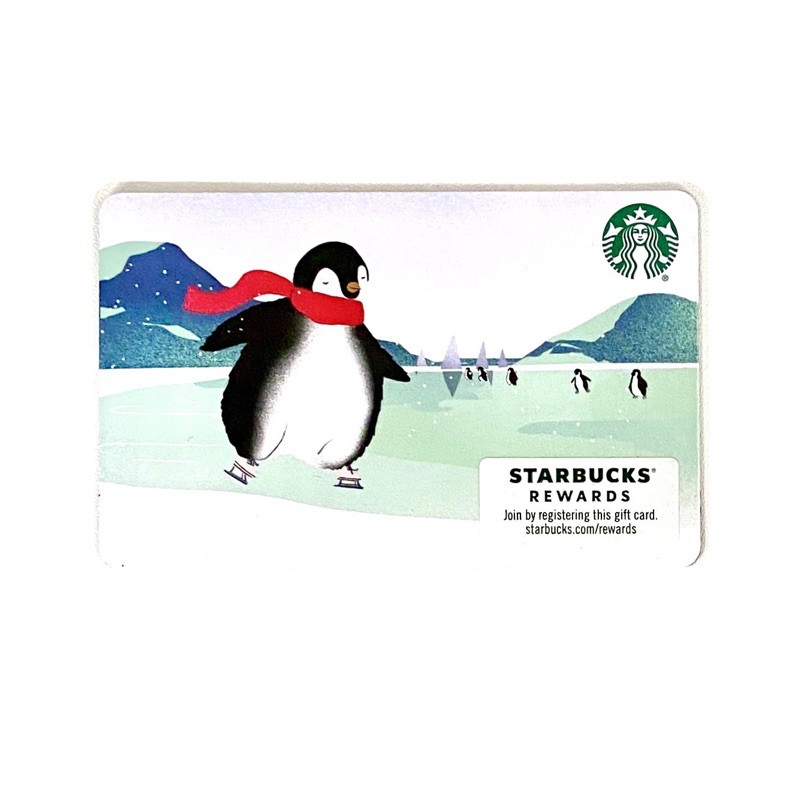 Penguin Skating Starbucks Card 2020 Kartu Paper US Holiday Giftcard