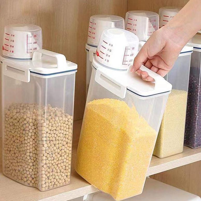 RICE STORAGE JAR 2KG TRANSPARENT / TEMPAT PENYIMPANAN BERAS SEREAL TRANSPARAN H279 MURAHHHH...,,,,,