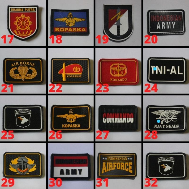 patch rubber tempelan karet TNI