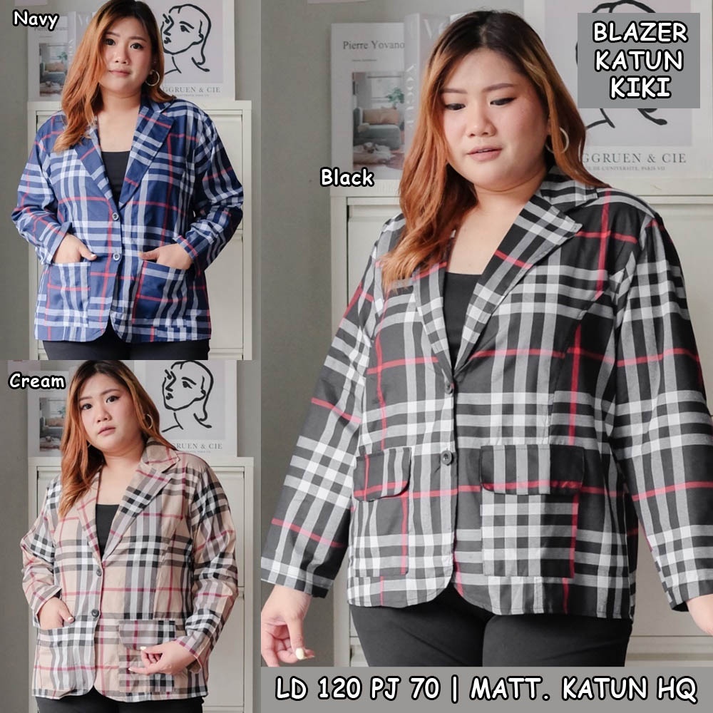 BIGCLO - (COD) LD 120cm Blazer Katun Jumbo Atasan Wanita Bigsize