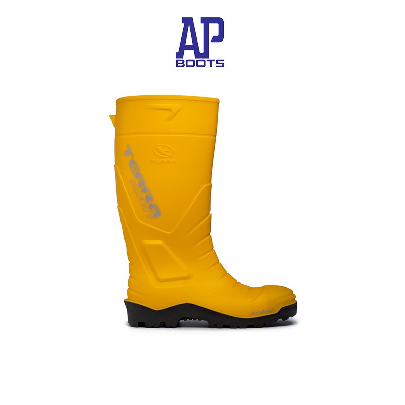 AP Boots TERRA SAFETY S4 / Boot Kuning Panjang dengan TOE CAP BESI