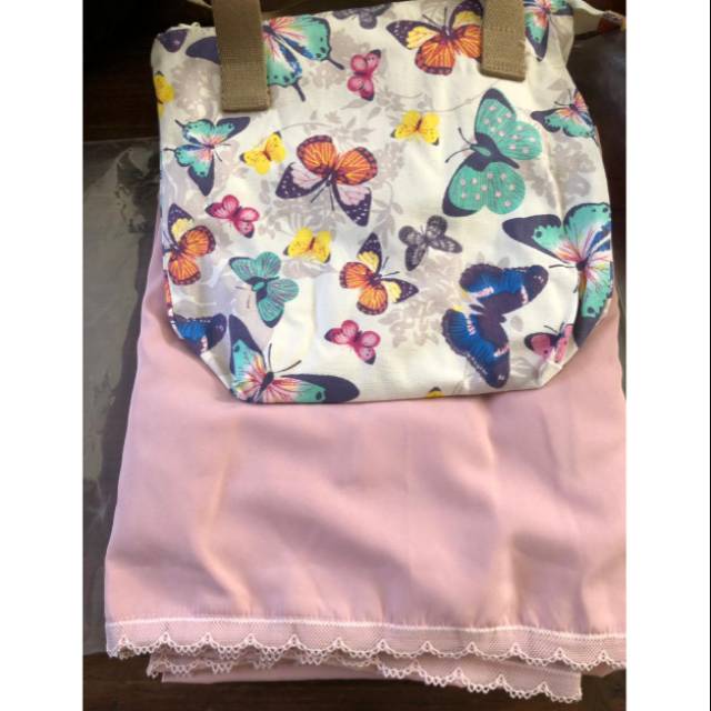 Mukena / mukenah jumbo satin seta silk - Soft Pink