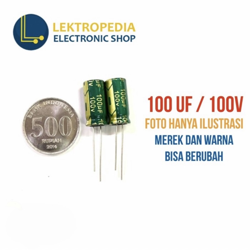 Elco 100uf 100v Kapasitor 100 uf mikro 100 v volt Elko 100volt