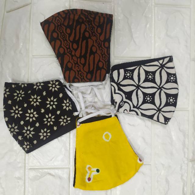 Masker Batik 2ply. Bahan Katun Cap Asli Solo. Size Dewasa