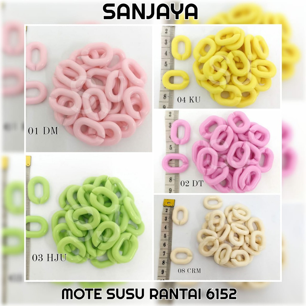 RANTAI SUSU / RANTAI SUSUN / RANTAI PLASTIK WARNA WARNI / STRAP MASKER / CONNECTOR MASKER / MOTE SUSU RANTAI 6152