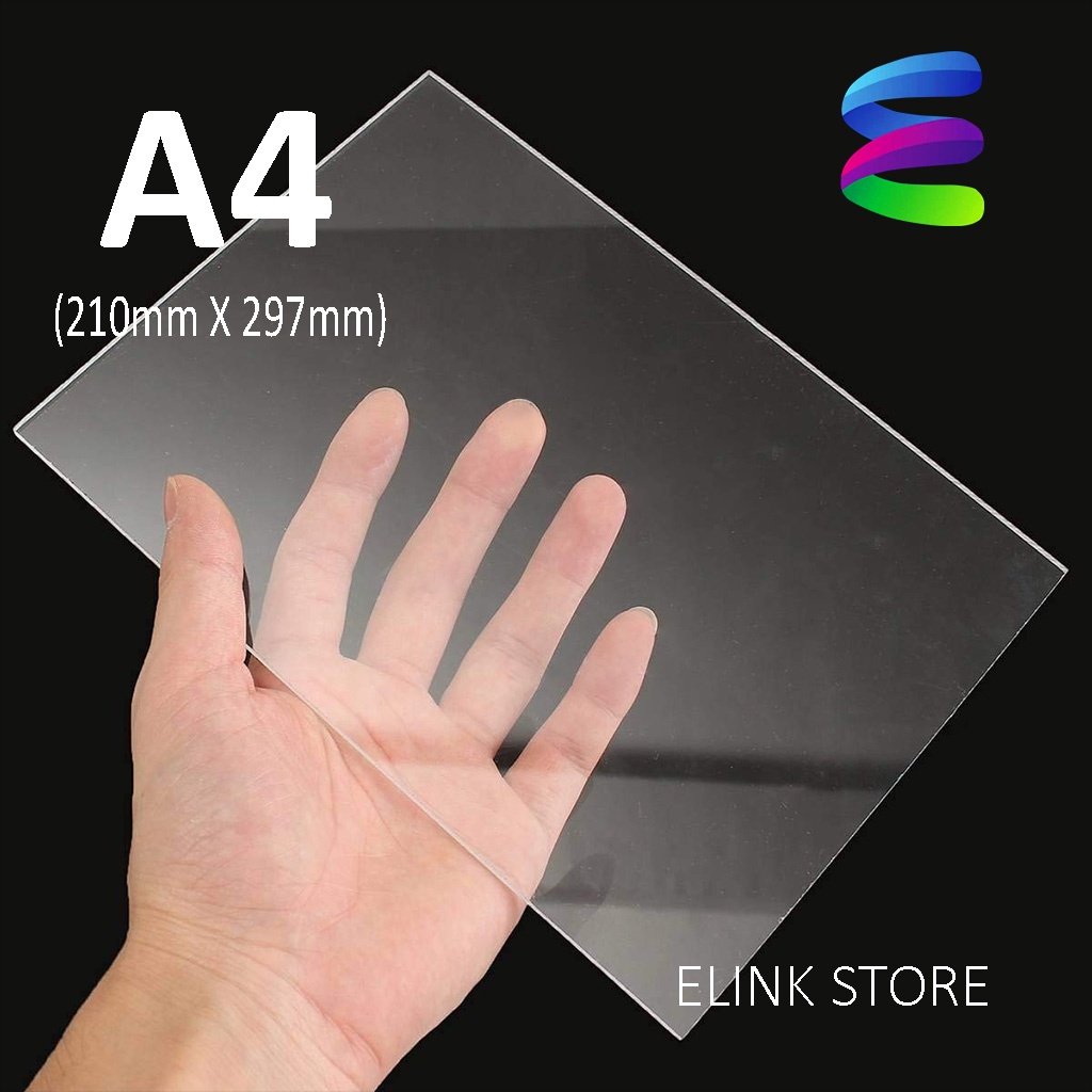 Papan Lembaran Akrilik Bening Ukuran A4 tebal 2mm, 3mm - Papan Acrylic Bening A4