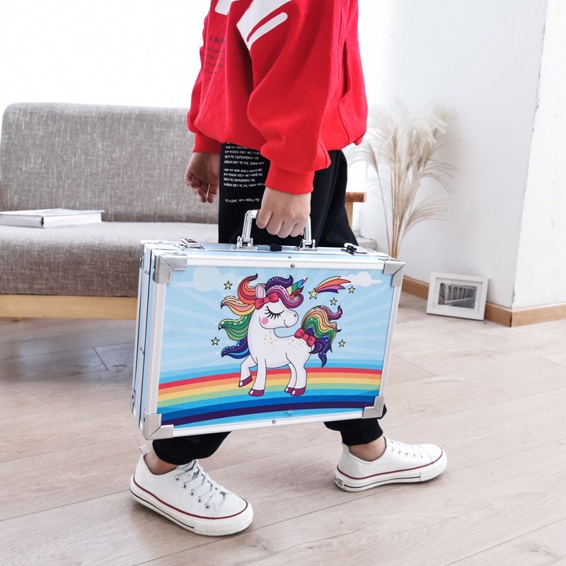 TERBARU Set Alat Gambar Anak Tulis Lukis Koper Box Jingjing Import - Alat Lukis Set Anak