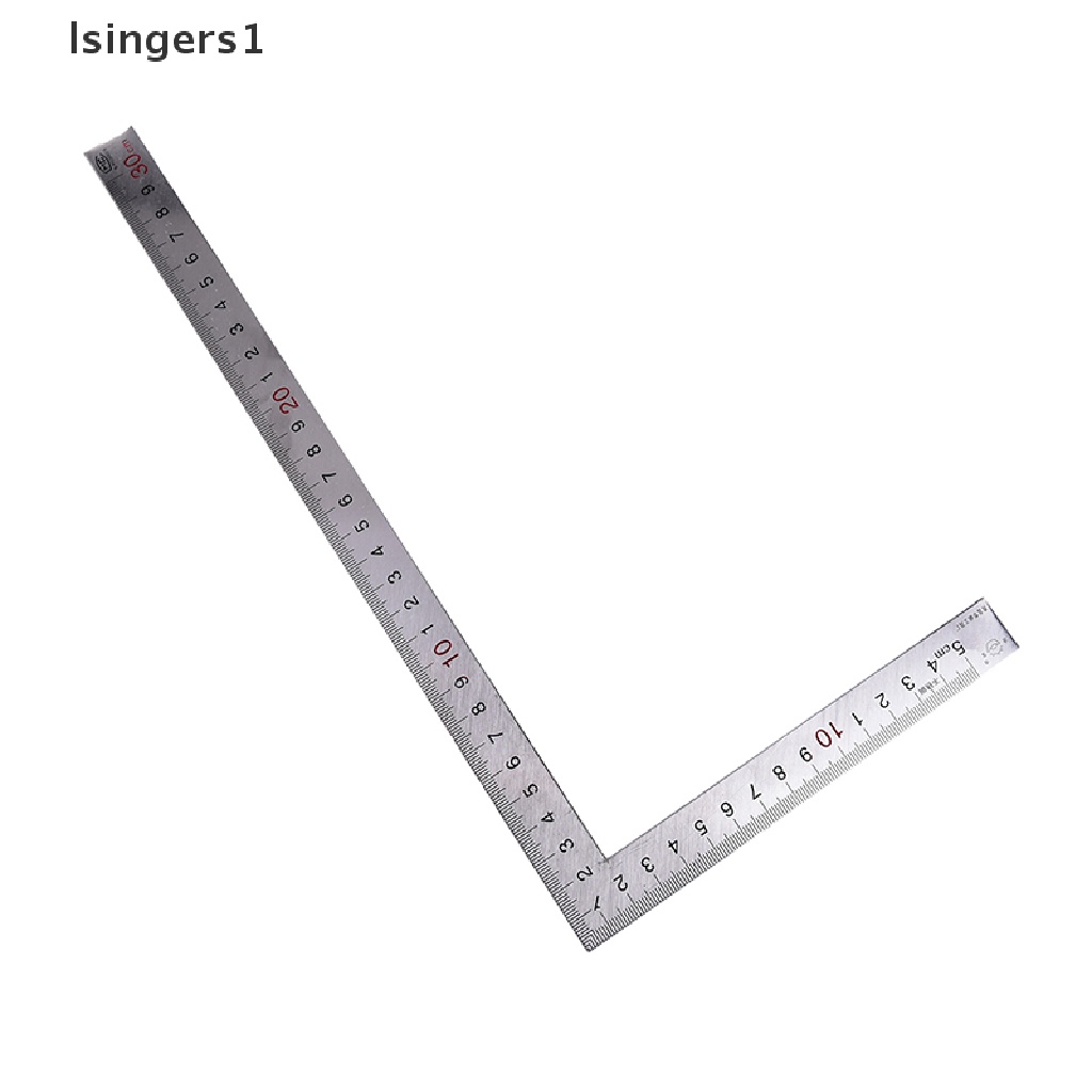 (lsingers1) Penggaris Siku 90 Derajat Bahan Stainless Steel Ukuran 15x30cm