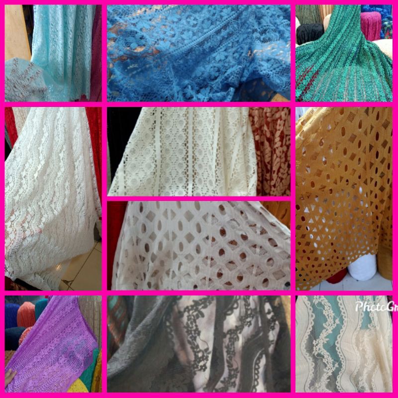 Harga Per 1 2 Meter Kain Bahan Brokat Import Garmen Motif Salur Limited Shopee Indonesia