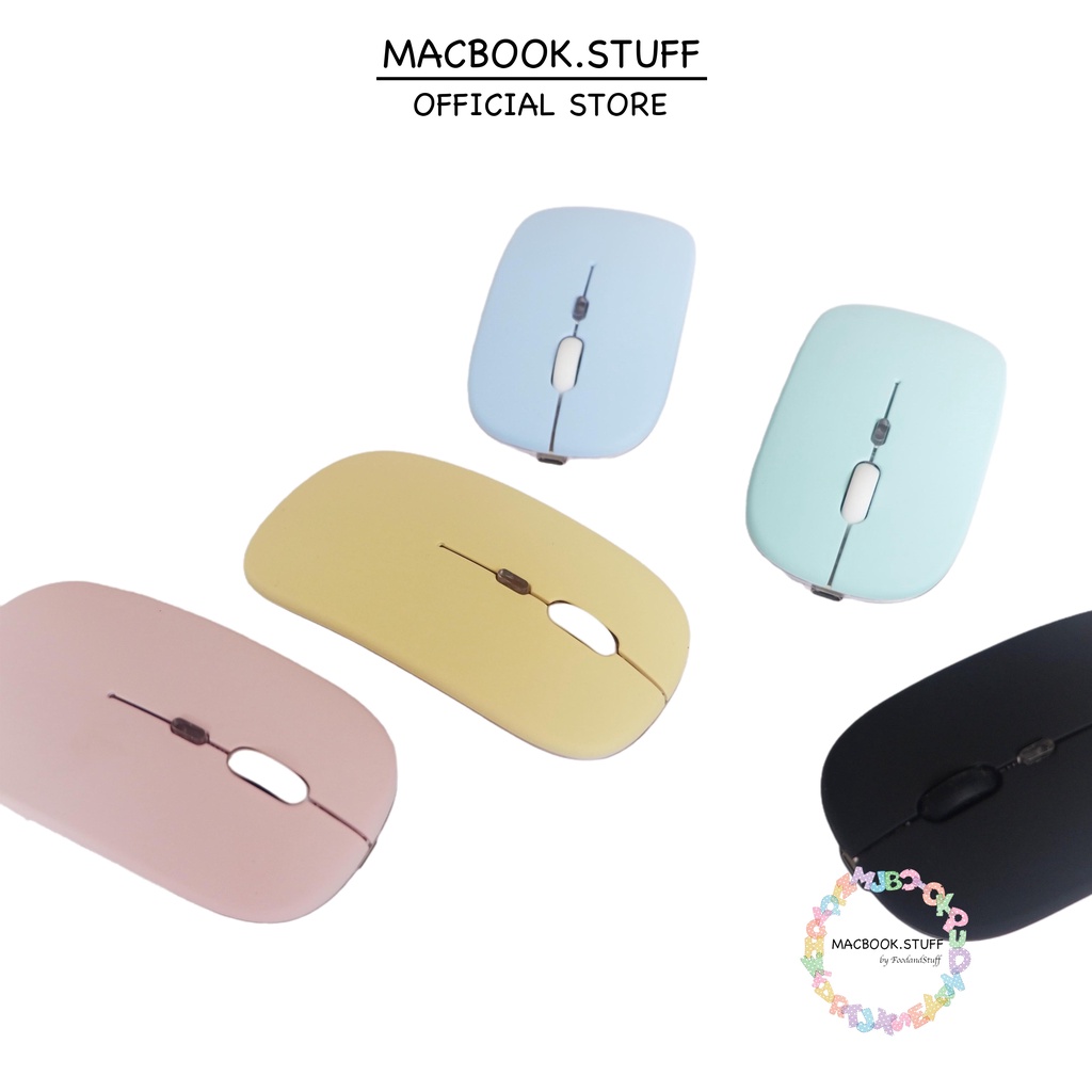 WIRELESS BLUETOOTH SILENT LED MOUSE PASTEL COLOR ULTRA LIGHT SLIM OPTICAL MAC MACBOOK WINDOW LINUX CHROME