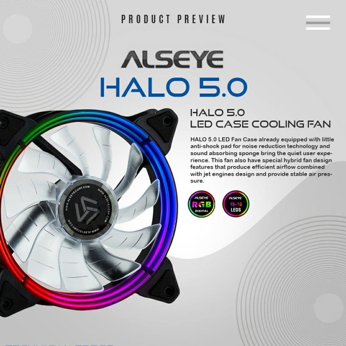 FAN CASING ALSEYE HALO 5.0 RGB