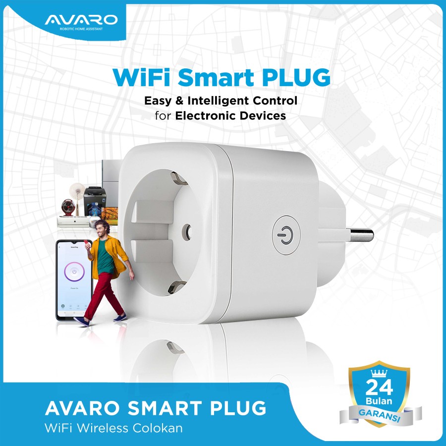 AVARO Smart Socket PLUG IoT Smart Home WiFi Wireless Colokan