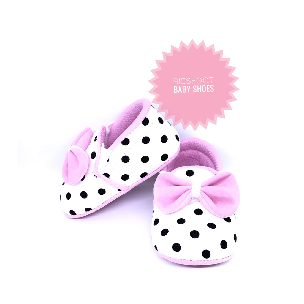 SEPATU BAYI PEREMPUAN 0-12 BULAN/ SEPATU PREWALKER/ SEPATU ANAK/ SEPATU SLIP ON POLKADOT