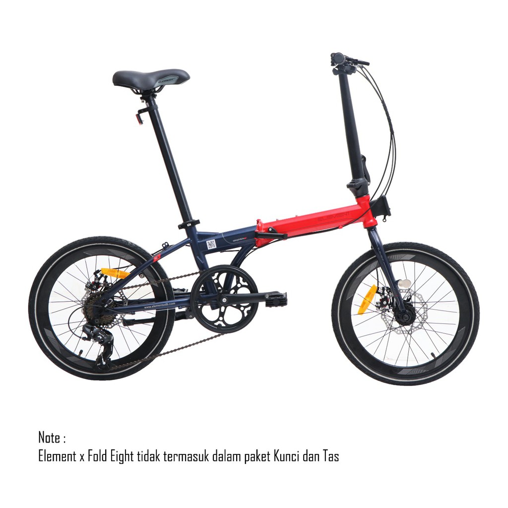 SEPEDA LIPAT FOLDING 20 ELEMENT FOLDX 8 BIRU MERAH