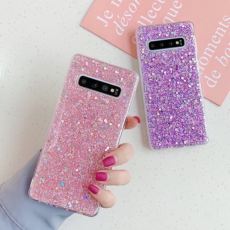 FULL GLITTER CASE ALL PHONE TYPES! Oppo A54 A74 A53 A31 Vivo X60 V21 V20 Y19 Y20 Samsung A32 A52 A72