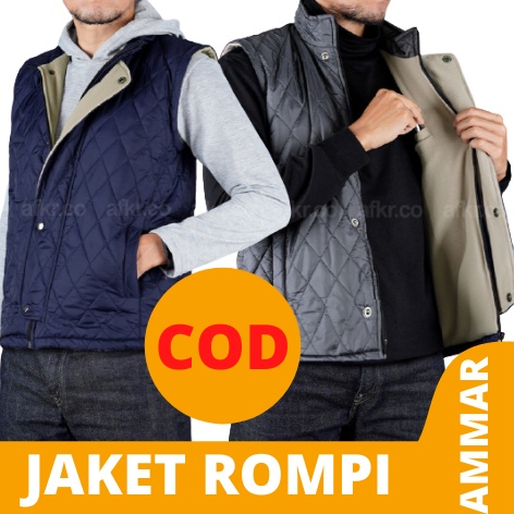 Jaket Rompi Pria AMMAR / Jaket Jacket Motor Anti Angin / Jaket Keren Original /Jaket Musim Dingin /J