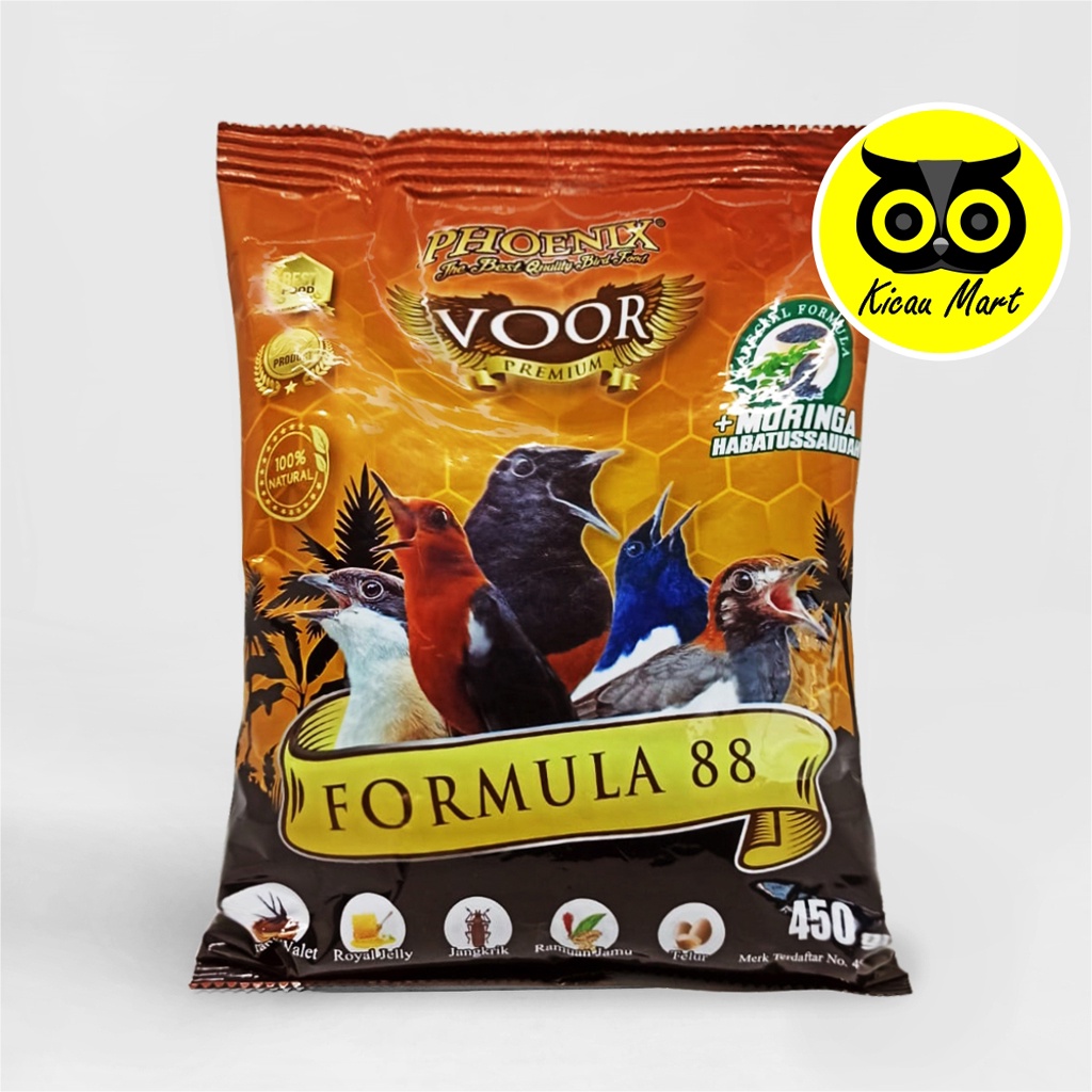 Voer Coklat Phoenix Formula 88 Phoenik Pakan Makanan Pur Burung Murai Batu Beo Cucak Jalak Bali