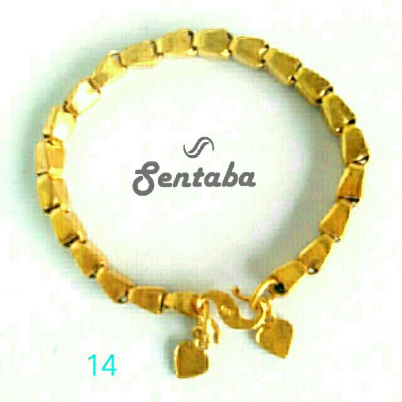 Gelang perak padi lapis emas