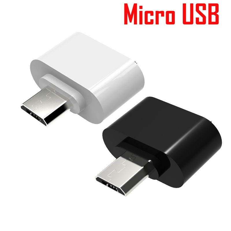 2pcs Adapter Micro USB &amp; Type-C Male to USB 2.0 Female OTG Converter Untuk Android