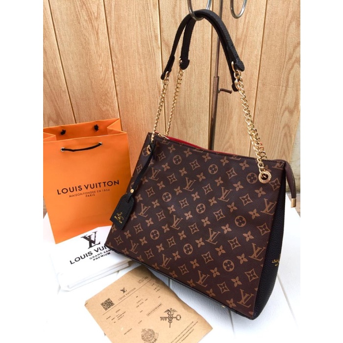 

BISA COD TAS WANITA SHOULDER BAG LV SURENE FREE PAPERBAG IMPORT - Hitam TERMURAH