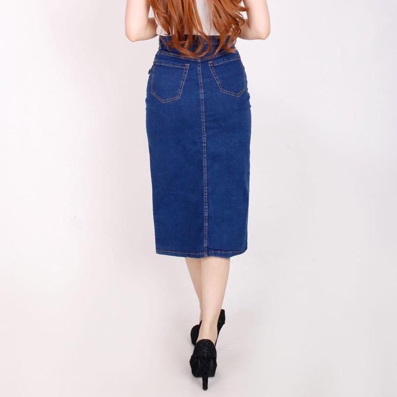 (COD bisa) Rok  kancing deret | Rok span 7/8 | Rok jeans premium | Rok kantong dua