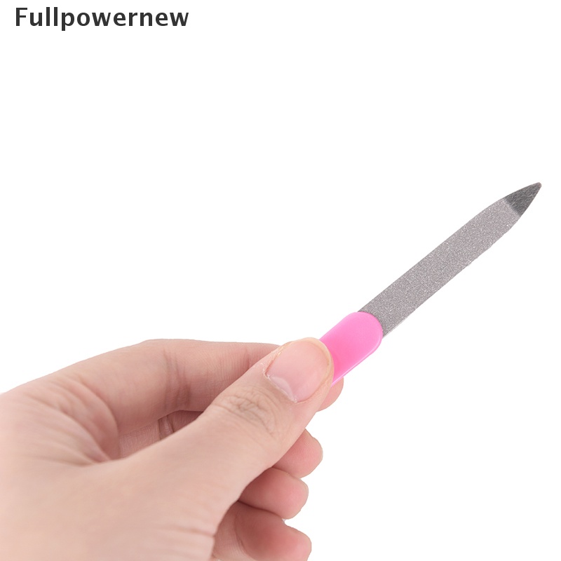 (FULL) 5pcs Kikir Kuku Dua Sisi Bahan Metal Gagang Plastik Untuk Manicure / Pedicure