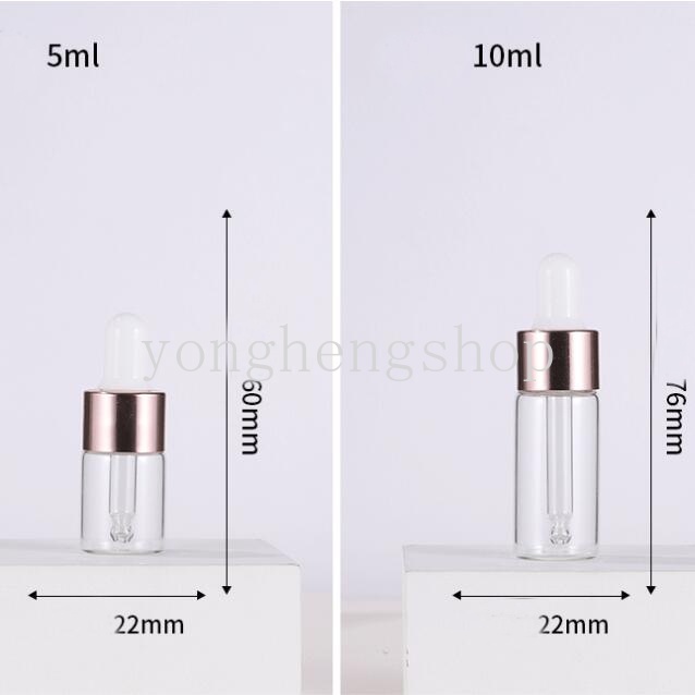 Botol Pipet Kaca Bening Isi Ulang Ukuran 5 / 10 / 15ml Untuk Minyak Esensial Serum Aromaterapi