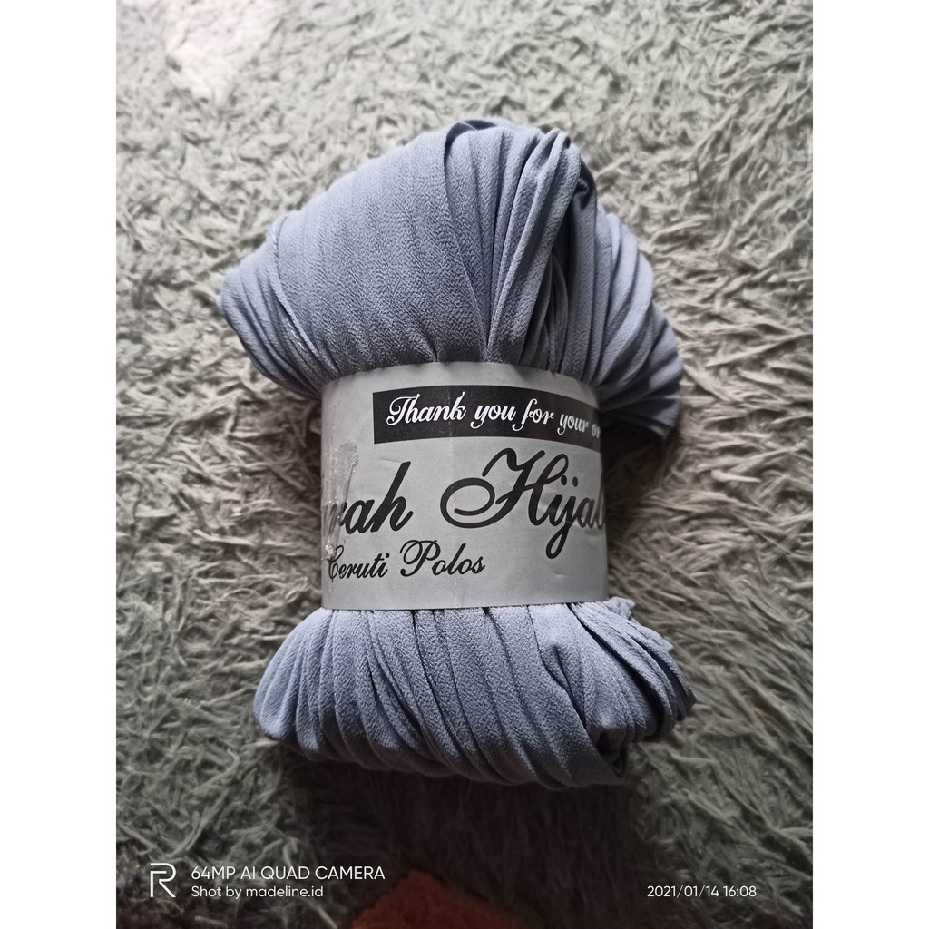 Pashmina plisket FULL ceruty armany (GROSIR) /Pashmina plisket ceruty bebydoll premium/hijab premium-abu muda