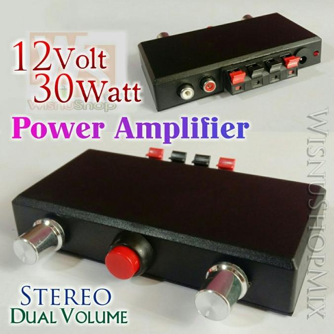 Rakitan Amplifier Stereo DC 12V Mini Box
