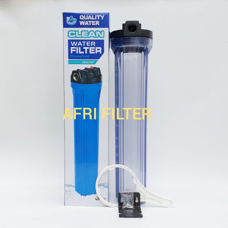 Housing Filter Air 20&quot; Clear Drat Plastik 3/4&quot;